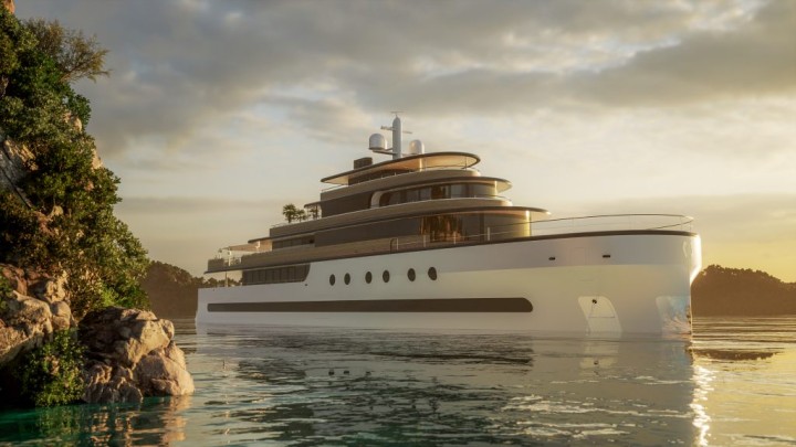Studio KMJ 85m nature-led superyacht Symbiosis at 2023 Monaco Yacht Show