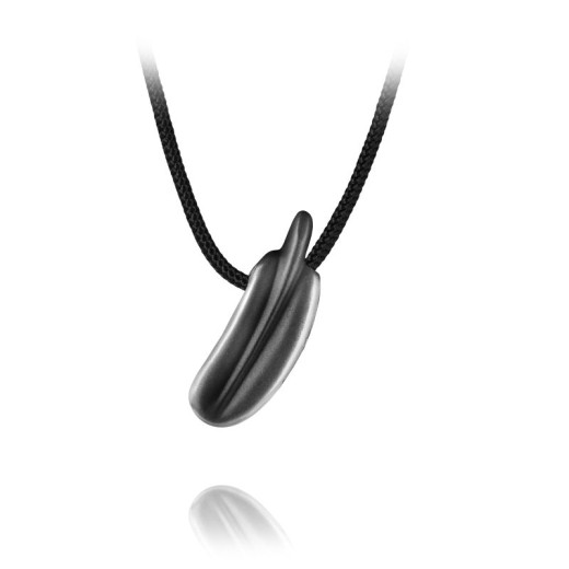Pendant of the year 2023 oxidised silver with polished ends white background