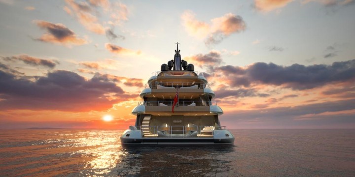 Azure Yacht Design KENSHO 00 Sunset Stern Shot 1