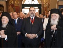 Ο εφοπλιστής Νικόλαος Πατέρας με τον Οικουμενικό Πατριάρχη Βαρθολομαίο και τον Αρχιεπίσκοπο Αθηνών και Πάσης Ελλάδας Ιερώνυμο