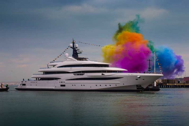 Custom 74 metre new build CRN superyacht is launched