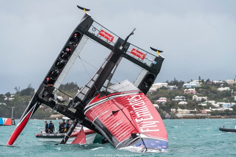 Emirates Team New Zealand Capsize In Bermuda