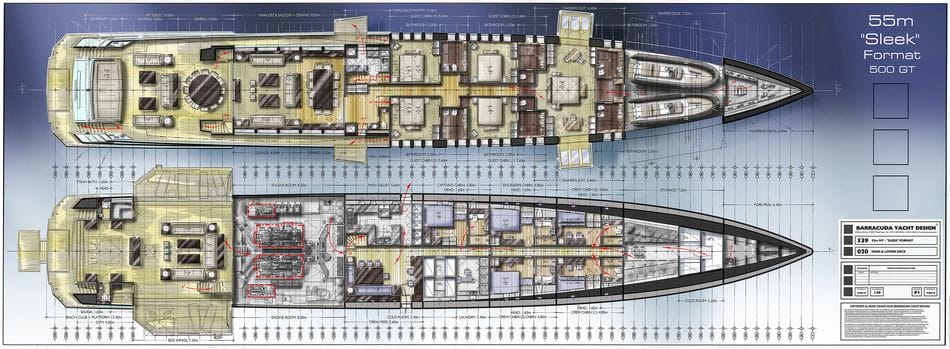 Barracuda YD. Sleek 55m MY Main Lower Deck 3000px
