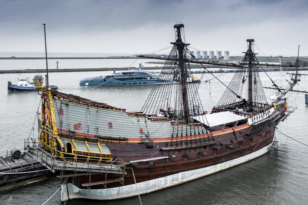 Royal Huisman 403 PHI departure from Vollenhove shipyard photo by Tom van Oossan