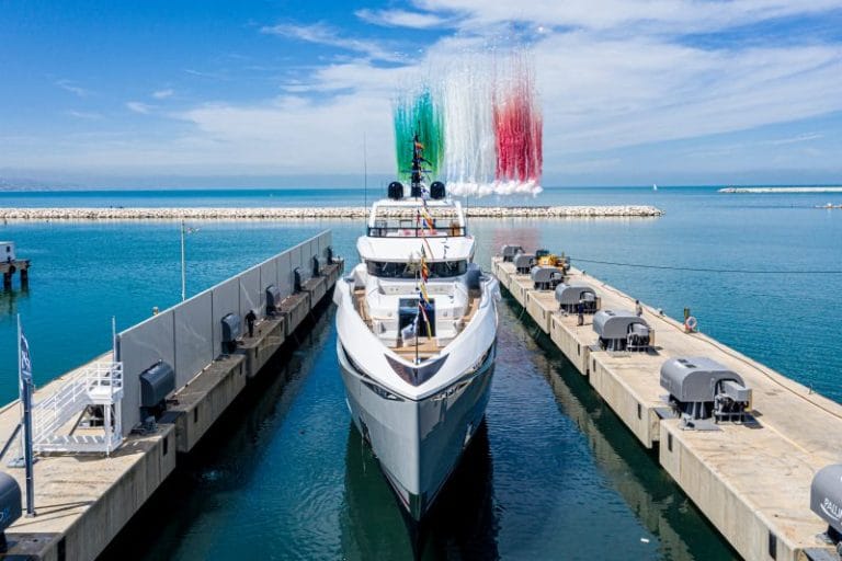 ISA GT 45m M/Y Aria SF Launching ceremony