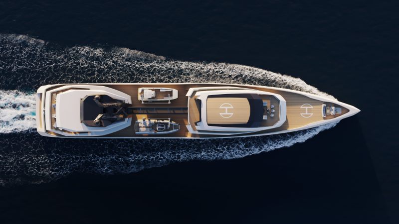 Feadship x Eidsgaard concept EXPV Top View Running Shot