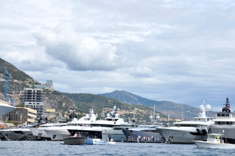 Yacht brokers view of yachts at Monaco Yacht Show