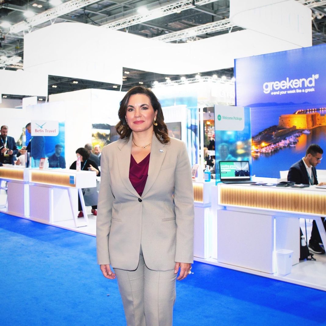 olga kefalogianni stin ekthesi World Travel Market sto londino