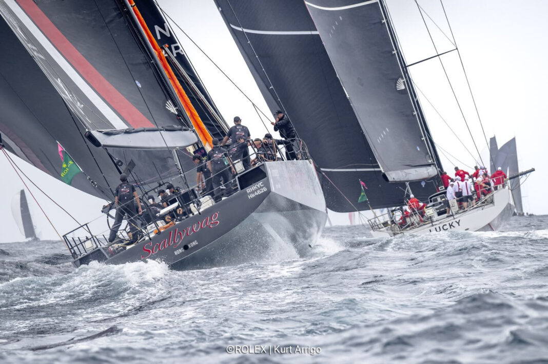 The 45th Rolex Middle Sea Race fleet was let loose from Grand Harbour, Valetta, this morning, with crews experiencing lively conditions as they exited the historic port.