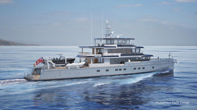 Exterior visuals unveiled for 50m custom explorer yacht designed by Humphreys Yacht Design