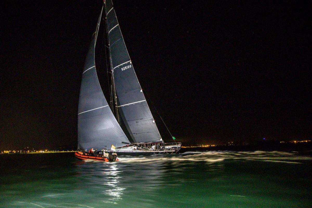 Black Jack 100 crosses the line just after midnight on Tuesday © Paul Wyeth/RORC