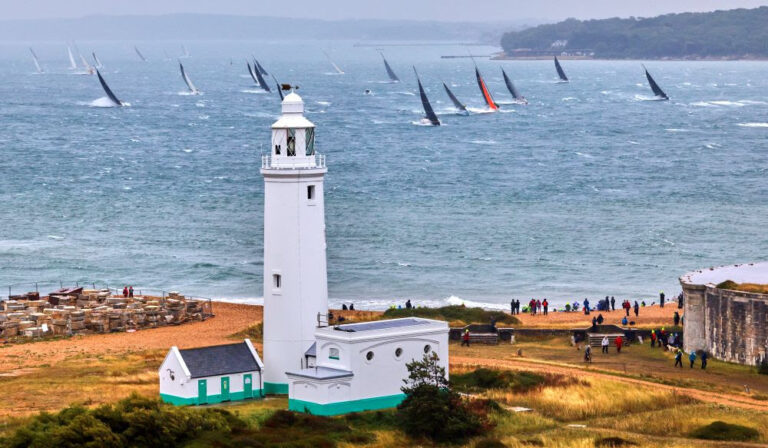 A huge fleet of Swans ready to sail the Rolex Fastnet Race