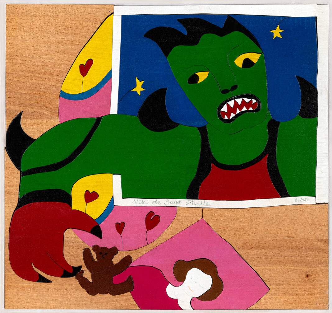 Lot84, Niki de Saint Phalle, Méchant Méchant (Bad, Bad) Puzzle, μικτή τεχνική, 42 x 44cm, Εκτίμηση €2.400-3.400 Φθινοπωρινή δημοπρασία Νεοελληνικής Τέχνης με 140 δημιουργίες σε προσιτές τιμές