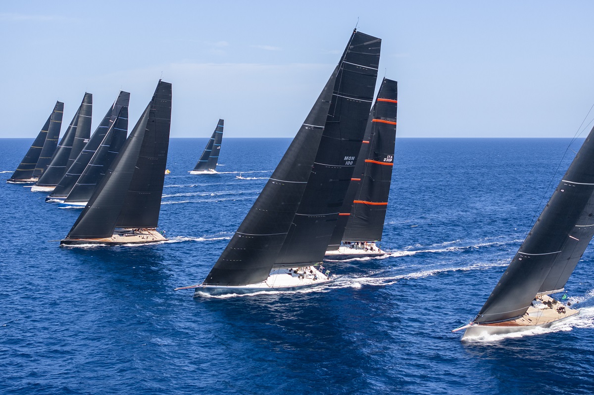 Hot competition - Maxi 1 sets sail. Photo: IMA/Studio Borlenghi