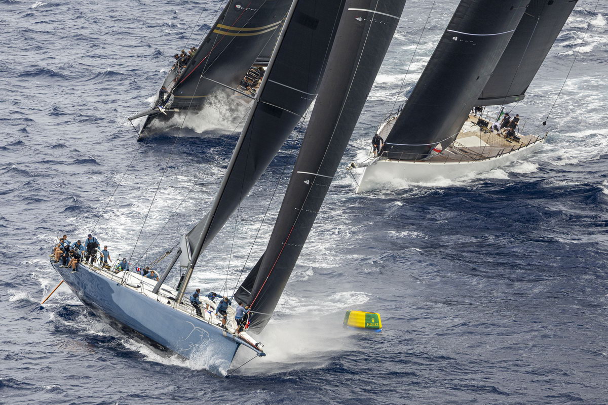 Tight to the finish: Intense racing at the Maxi Yacht Rolex Cup